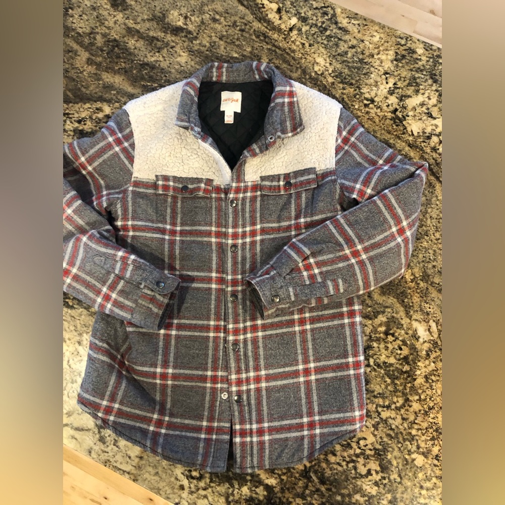 Boys XL Sherpa plaid flannel